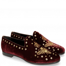 Loafers Scarlett 38 Velluto Wine Embroidery