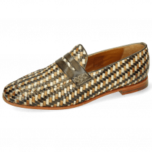 Loafers Scarlett 52 Vegas Haring Bone Weave Smoke White Tortora