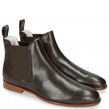 Ankle boots Susan 10 Salerno Perfo Dark Brown Elastic Brown