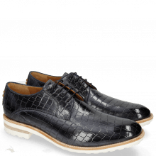 Derby shoes Eddy 8 Crock Navy Embroidery Officer Gold