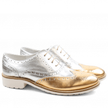 Oxford shoes Ella 22 Laminato Gold Silver Rook D White