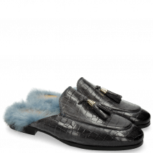 Mules Clive 5 Crock Mid Blue Tassel Mid Blue HRS