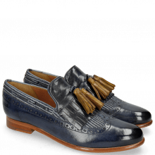 Loafers Selina 3 Moroccan Blue Textile Stripes