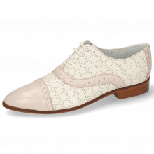Derby shoes Jessy 54 Nappa Pink Sky Cream Perfo White