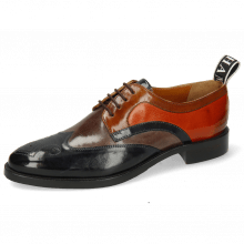 Derby shoes Betty 16 Navy Deep Steel Wood Winter Orange