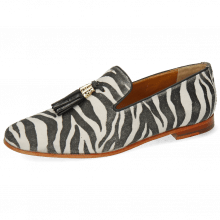 Loafers Scarlett 20 Suede Zebra Off White Tassel