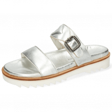 Mules Helen 15 Metallic Nappa Silver