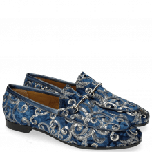 Loafers Scarlett 1 Textile Zardosi Blue