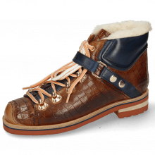 Ankle boots Eliza 1 Crock Wood Pisa Navy White Fur