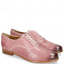 Derby shoes Selina 4 Pisa Lilac Binding Patent White