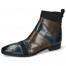Ankle boots Elvis 26 Crock Mid Blue Suede Pattini Navy Wind Grigio