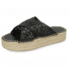 Mules Emilia 3 Open Woven Goat Black Jute