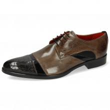 Derby shoes Toni 39 Crock London Fog Soft Patent Black Smoke Suede Pattini Black