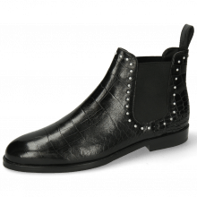 Ankle boots Susan 37 Rio Reptile Black Rivets White