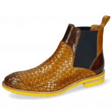Ankle boots Brad 9 Woven Indy Yellow Mid Brown Elastic Navy
