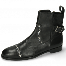 Ankle boots Susan 78 Nappa Black Rivets White
