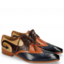 Derby shoes Elvis 63 Navy Electric Orange Dark Brown Nude