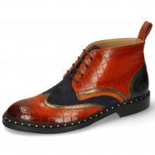 Ankle boots Sally 30 Crock Winter Orange Nappa Aztek Bronze Sheep Suede Navy