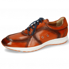 Sneakers Blair 18 Pisa Orange Brown Suede Pattini Electric Blue