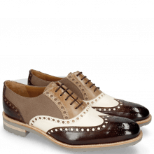 Oxford shoes Tom 26 Dark Brown White Oxygen Canvas Taupe