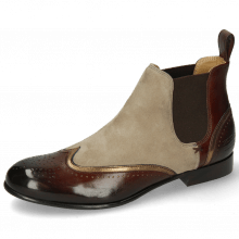 Ankle boots Sally 19 Chestnut Nappa Aztek Bronze Sheep Suede Elephant