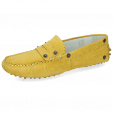 Loafers Caroline 1 Goat Suede Yellow Dots