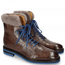 Ankle boots Trevor 19 Crock Stone Electric Blue Fur Taupe