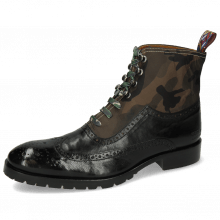 Ankle boots Patrick 21 Pisa Black Textile Camo Khaki