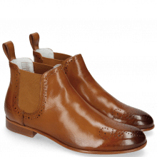 Ankle boots Sally 16 Tan Elastic Tan Lining Nappa White