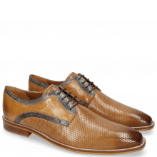 Derby shoes Alex 10 Berlin Perfo Nougat Moroccan Blue Sand