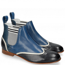 Ankle boots Sally 19 Vegas Navy White Perfo Mid Blue