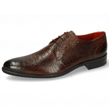 Derby shoes Toni 1 Baby Croco Mid Brown Modica Navy