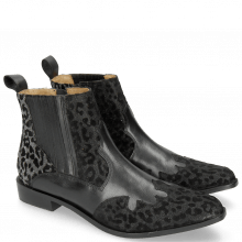 Ankle boots Marlin 25 Leo Glitter Black Salerno Black Gunmetal Elastic Black Lining
