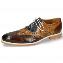 Oxford shoes Jeff 28 Mid Brown Bamboo Navy Sand Wood