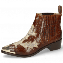 Ankle boots May 5 Crock Mid Brown Snake Rivets Gold