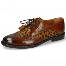 Derby shoes Selina 41 Wood Hairon Leo Cognac