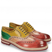 Oxford shoes Trevor 1 Rich Red Sun Electric Green Laces Navy