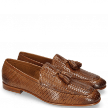 Loafers Clive 21 Perfo Tan Haring Bone Weave