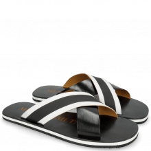 Mules Sam 5 Black Elastic Rifra Black White