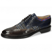 Derby shoes Henry 23 Deep Steel Navy Textile Check Turbo Mars