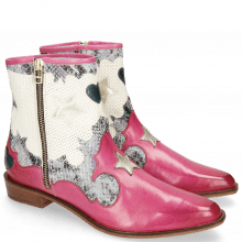 Ankle boots Marlin 12 Vegas Dark Pink Snake Multi Perfo White