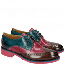 Derby shoes Amelie 3 Mink Dark Pink Turquoise Mink Rook D Fuxia