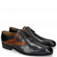 Derby shoes Rico 11 Rio Navy Croco Mid Brown Dice
