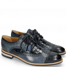 Derby shoes Henry 7 Navy Wind Sky Blue Woven Navy