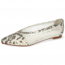 Ballet Pumps Alexa 33 Snake Ivory Big Net White