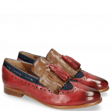 Loafers Selina 3 Ruby Mid Brown Textile Dots Blue