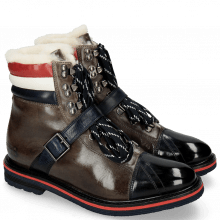 Ankle boots Amelie 64 Navy Grigio Venice White Ruby Lining Full Fur