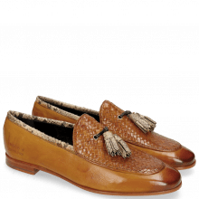 Loafers Scarlett 44 Nappa Glove Camel Weave Tan Snake