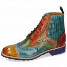 Ankle boots Amelie 17 Croco Yellow Dark Finishing Guana Mid Blue