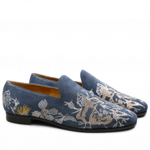 Loafers Scarlett 6 Suede Navy Navy Embrodery Mixed HRS